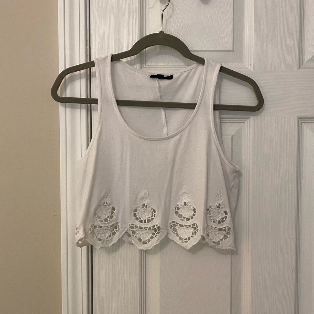 White Crop Top Tank